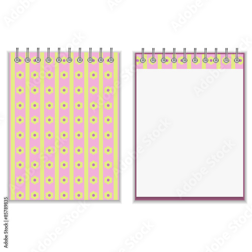 Floral style pink and yellow notebook cover design