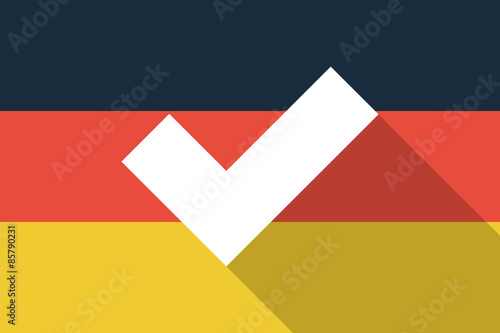 Germany  long shadow flag with a check mark