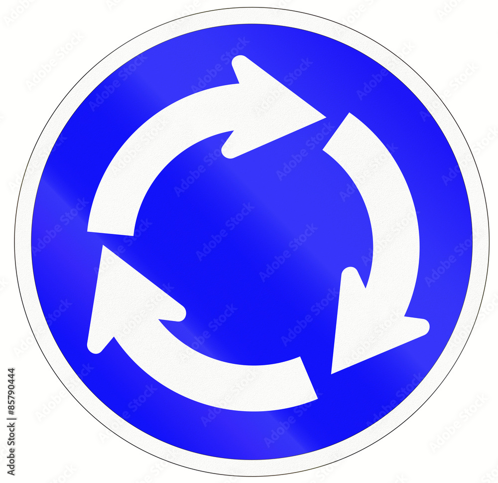 An Indonesian traffic sign - Roundabout/traffic circle An Indonesian traffic sign - Roundabout/traffic circle
