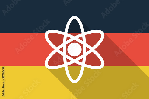 Germany long shadow flag with an atom