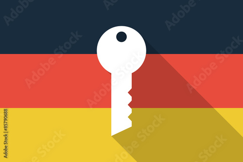 Germany long shadow flag with a key