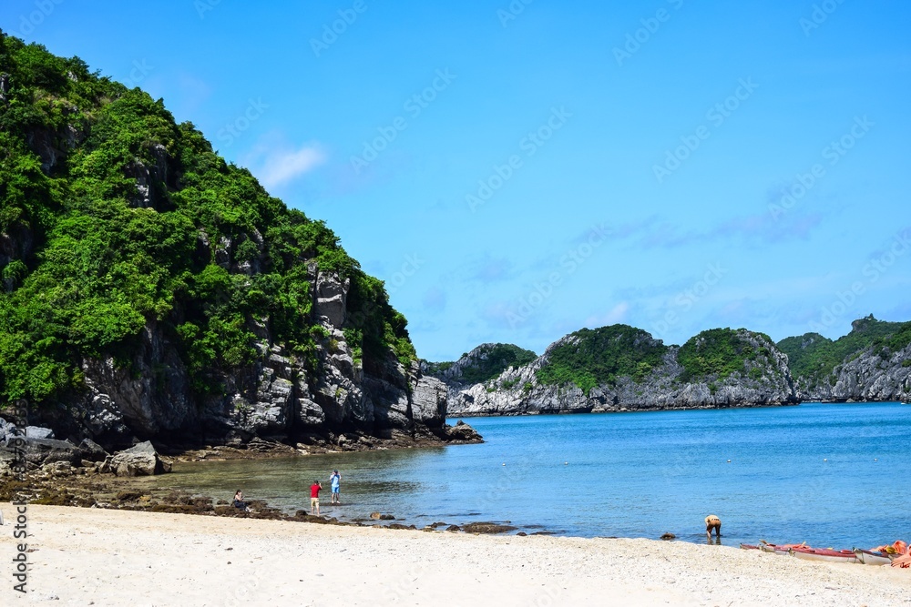 Obraz premium Halong Bay, Vietnam. Unesco World Heritage Site. Most popular place in Vietnam