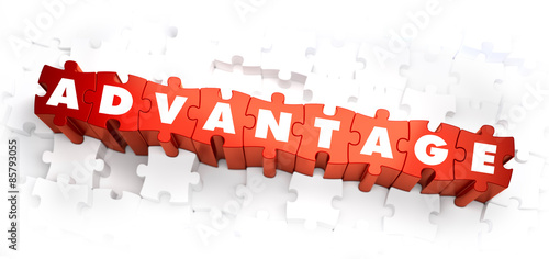 Fotografia Advantage - White Word on Red Puzzles.