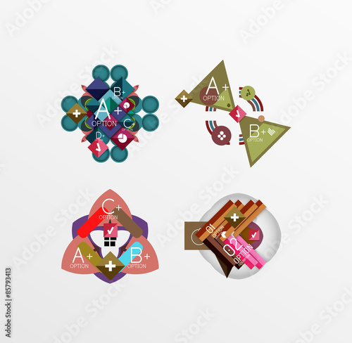 Set of abstract geometric shapes with options