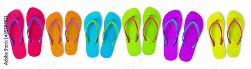 Multi-colored flip-flops photo