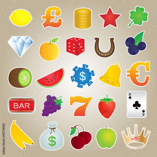 Slot Machine Icons Set