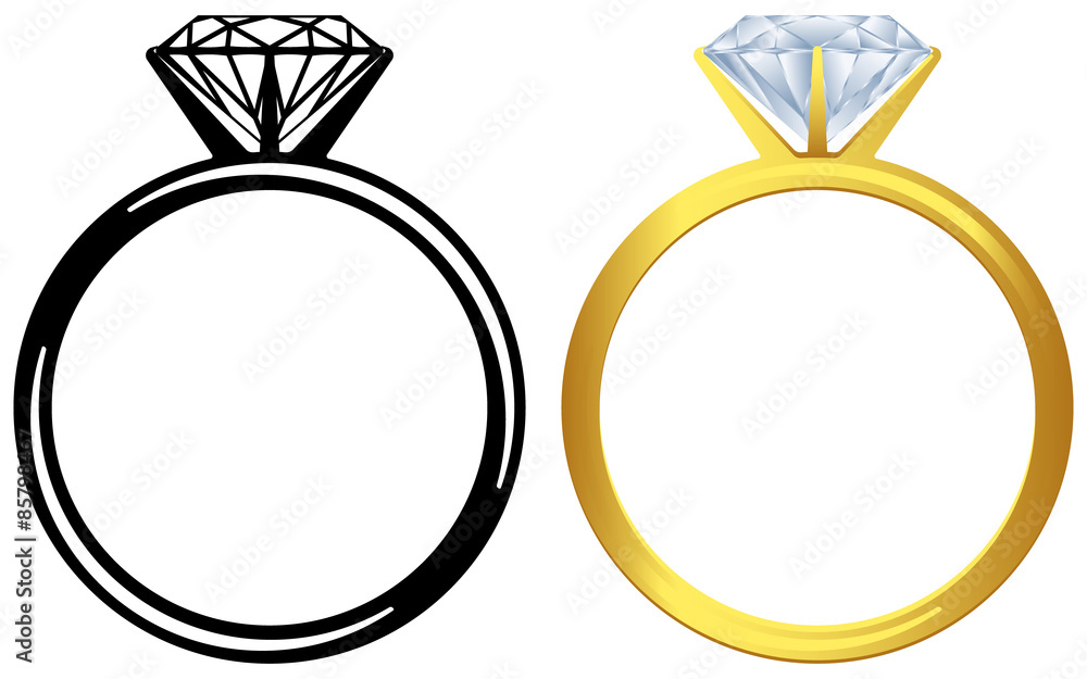 Engagement diamond ring. - obrazy, fototapety, plakaty 