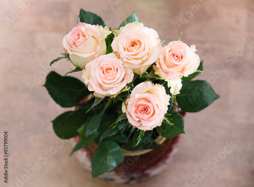 Bouquet of roses in a vase © SharlottaU