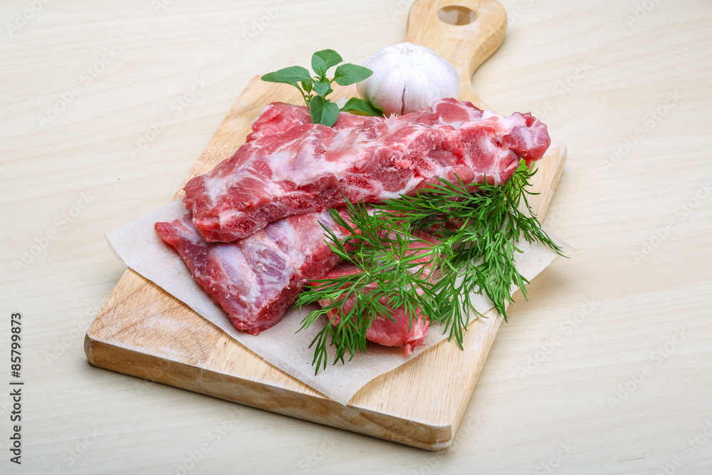 Raw pork ribs Raw pork ribs