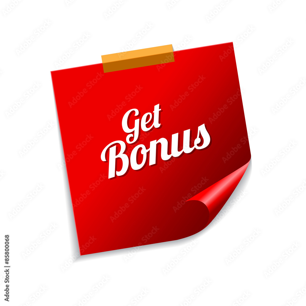 Get Bonus Red Sticky Notes Vector Icon Design Get Bonus Red Sticky Notes Vector Icon Design