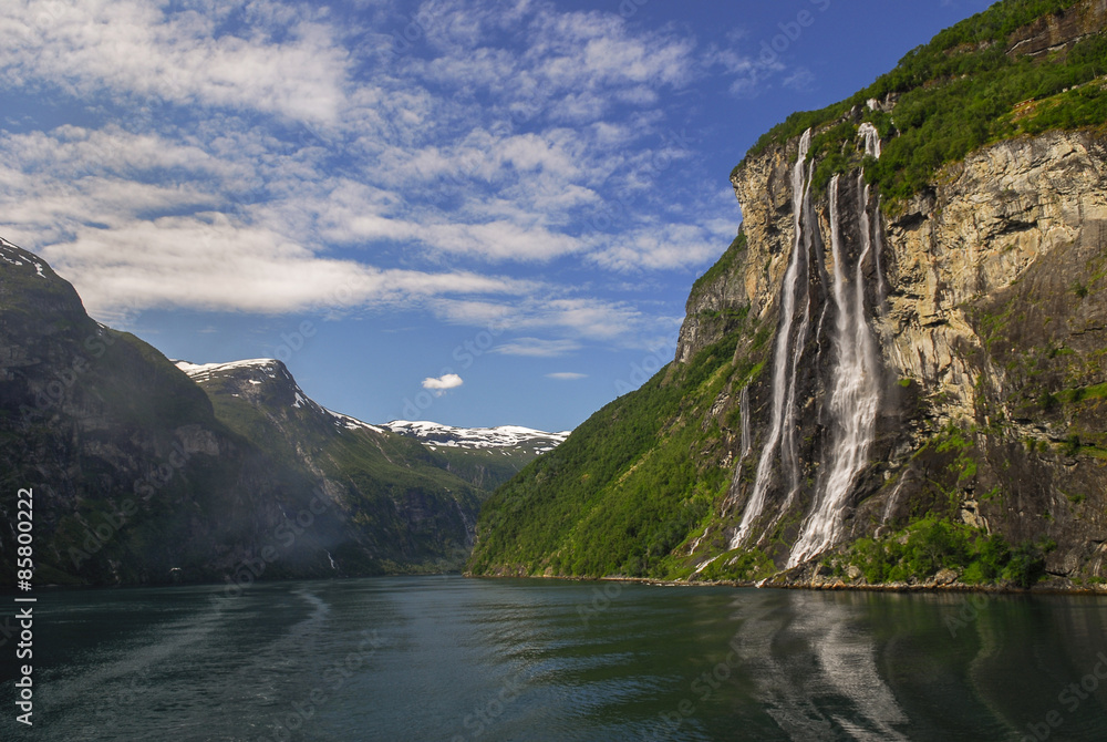 The Seven Sisters in geirangerfjord The Seven Sisters in geirangerfjord