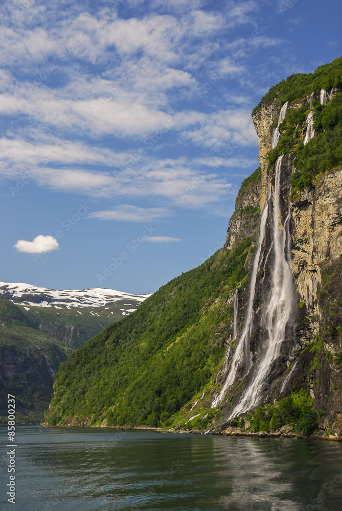 The Seven Sisters in geirangerfjord