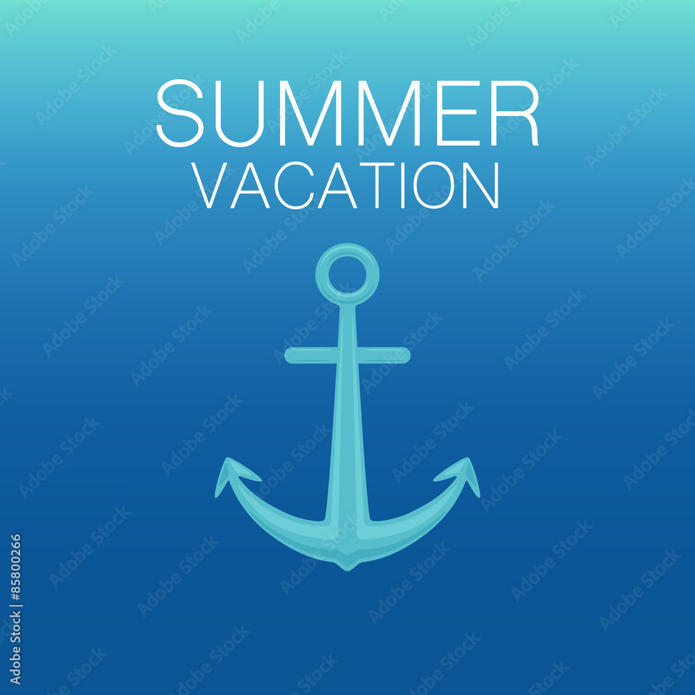 Obraz premium Summer Vacation Background with Sea Anchor