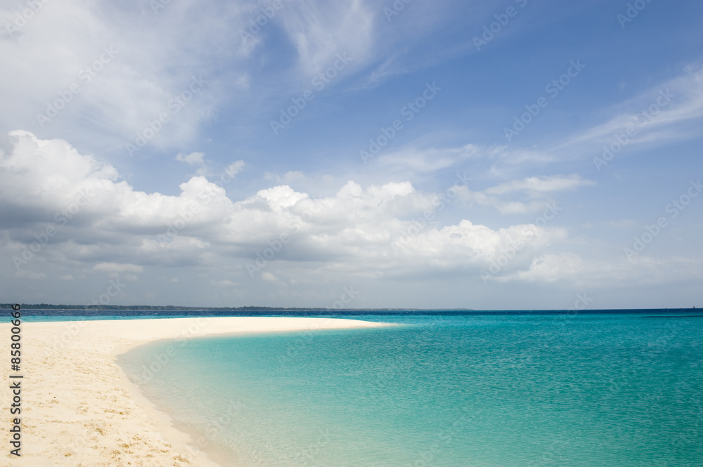 Zanzibar, western coast,  a beach of Prison island