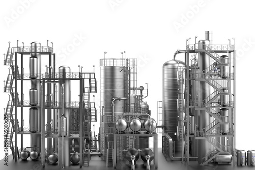 3d render of oil refinery