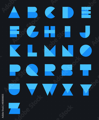 Geometric Paper Alphabet. Vector set