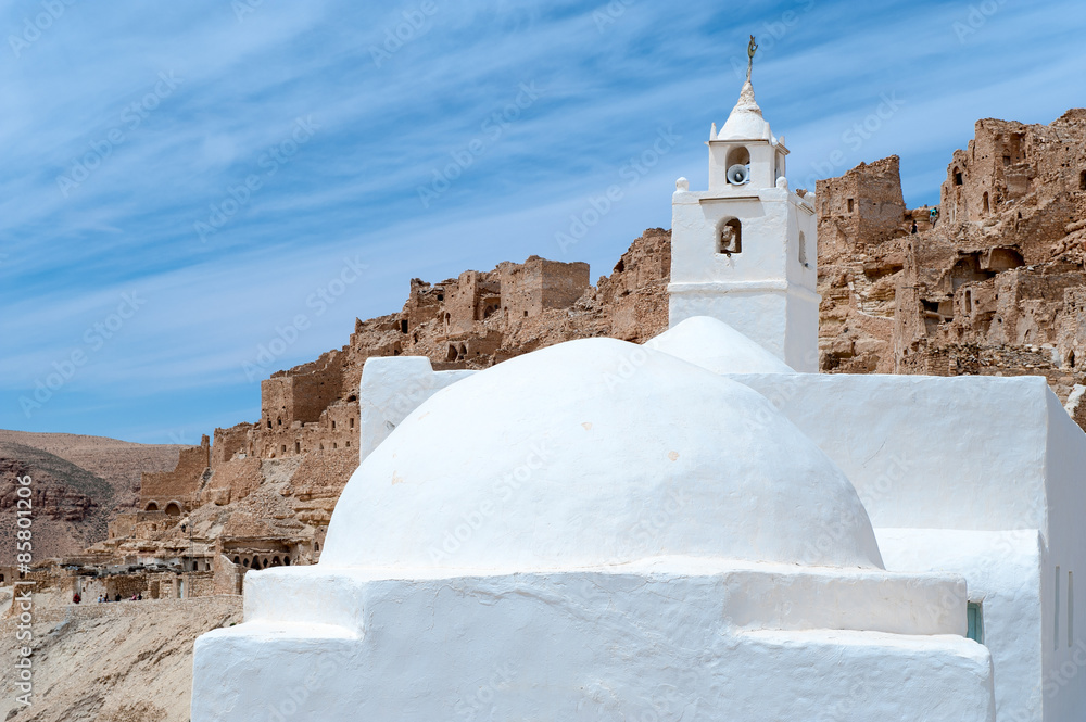 South of Tunisia, the mosque of the ancient berber village of Chennini South of Tunisia, the mosque of the ancient berber village of Chennini