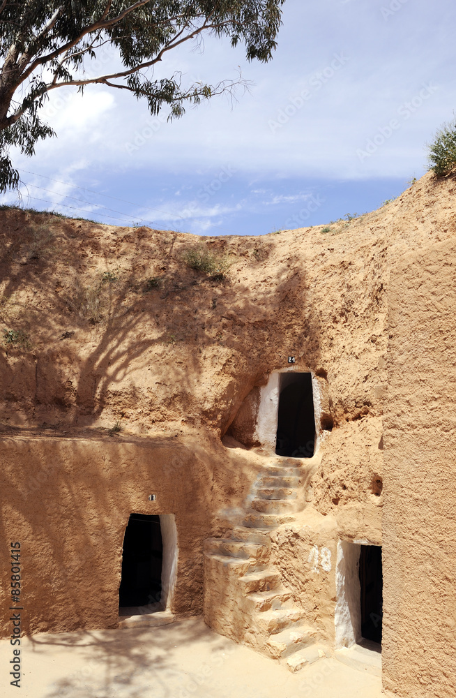 South of Tunisia, Matmata, the ancient troglodyte cave berber house
