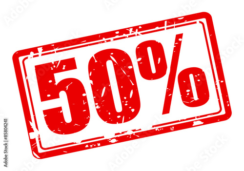 50 percent red stamp text