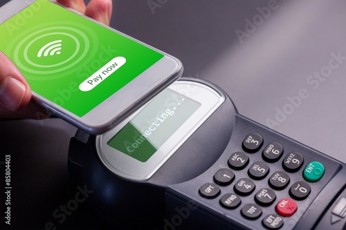 Obraz na plátne Composite image of payment screen