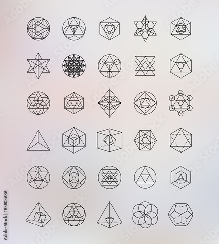 Sacred geometry. Alchemy, hipster symbols 