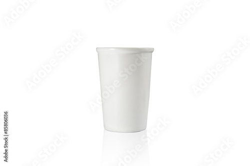 white cup no handle on white background