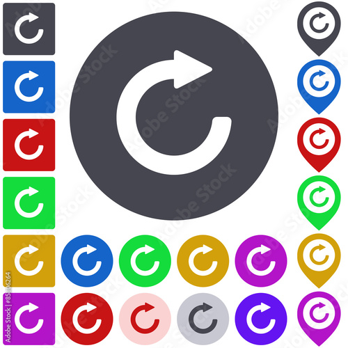 Refresh icon, button, symbol set