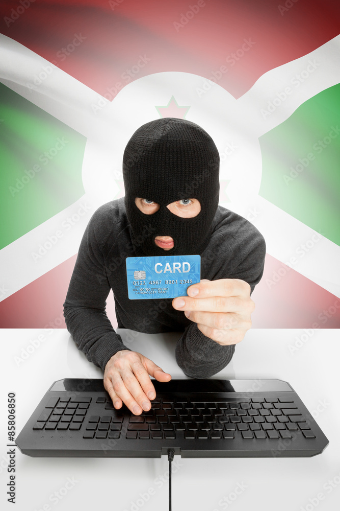 Cybercrime concept with national flag on background - Burundi Cybercrime concept with national flag on background - Burundi