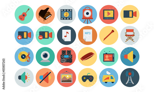 Multimedia Flat Icons 5
