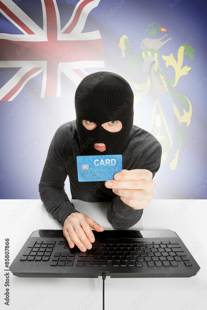 Cybercrime concept with national flag on background - Pitcairn Island Cybercrime concept with national flag on background - Pitcairn Island