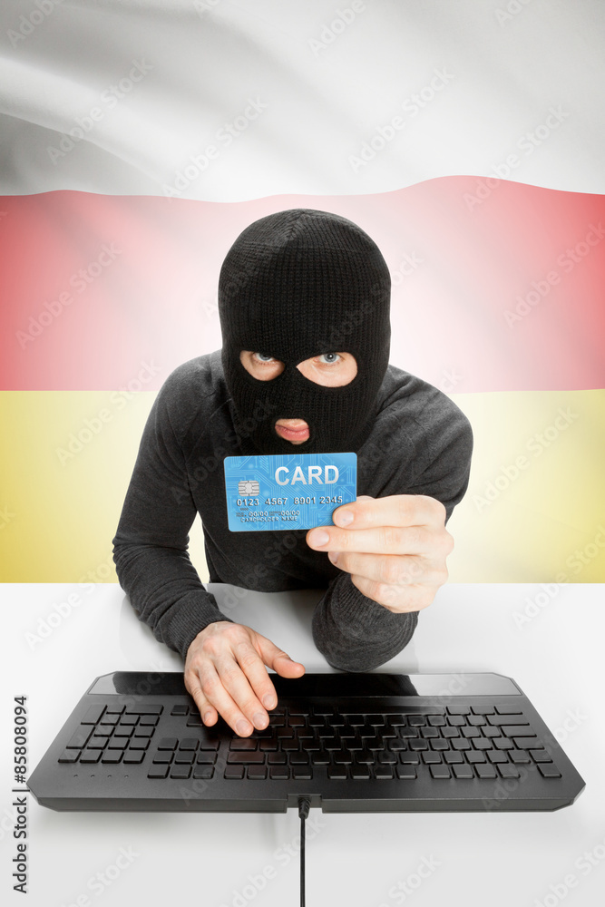 Cybercrime concept with national flag on background - South Ossetia Cybercrime concept with national flag on background - South Ossetia