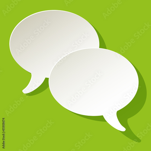 chat speech bubbles ellipse vector white on a green background