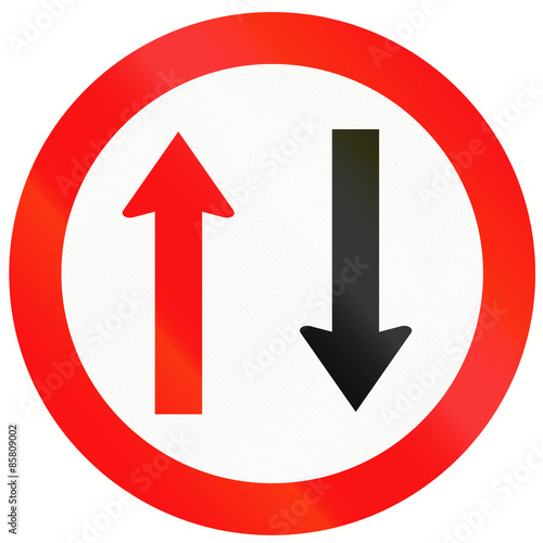 Free Download Indonesian traffic sign indicating that oncoming traffic has priority - GFXLoad