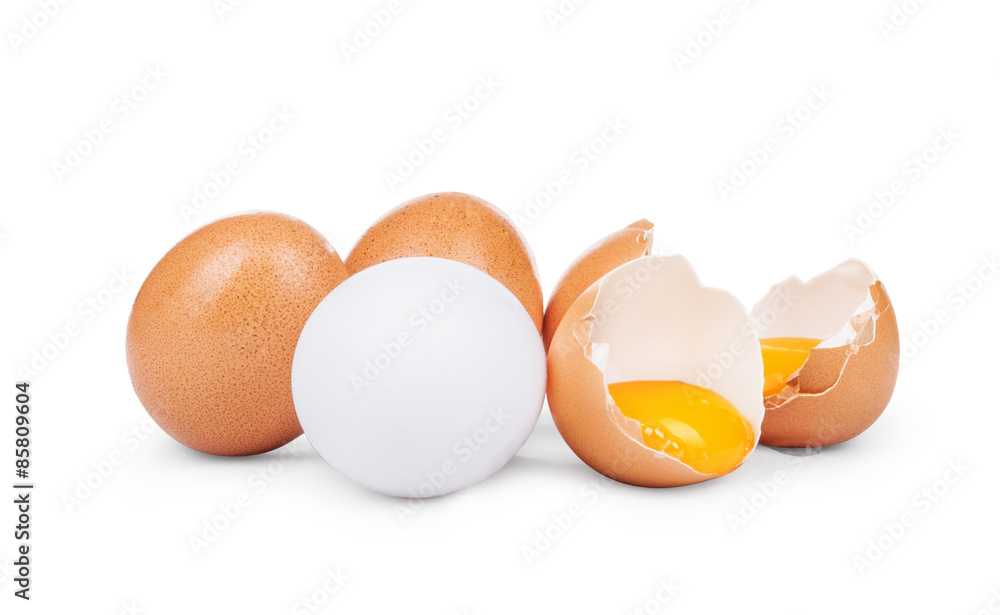 Broken egg isolated on white background Broken egg isolated on white background