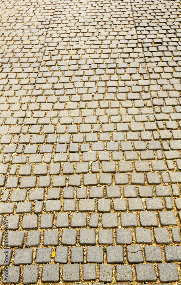 Concrete block sidewalk
