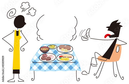 嫁の料理を馬鹿にする夫