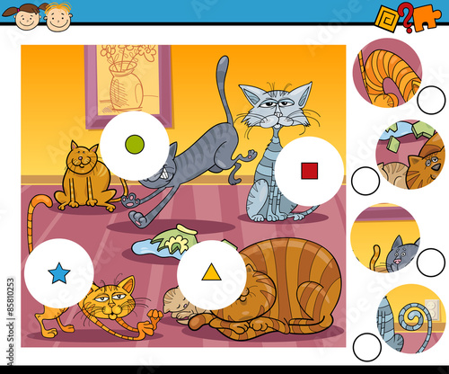 match the pieces game cartoon