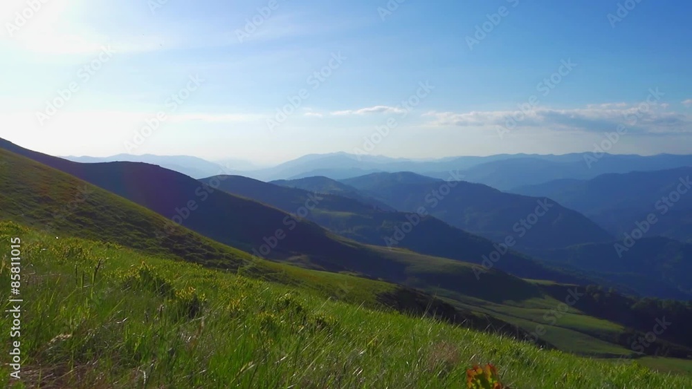 Amazing evening atmosphere in the mountains - Svydovets range, Carpathians, West Ukraine Amazing evening atmosphere in the mountains - Svydovets range, Carpathians, West Ukraine