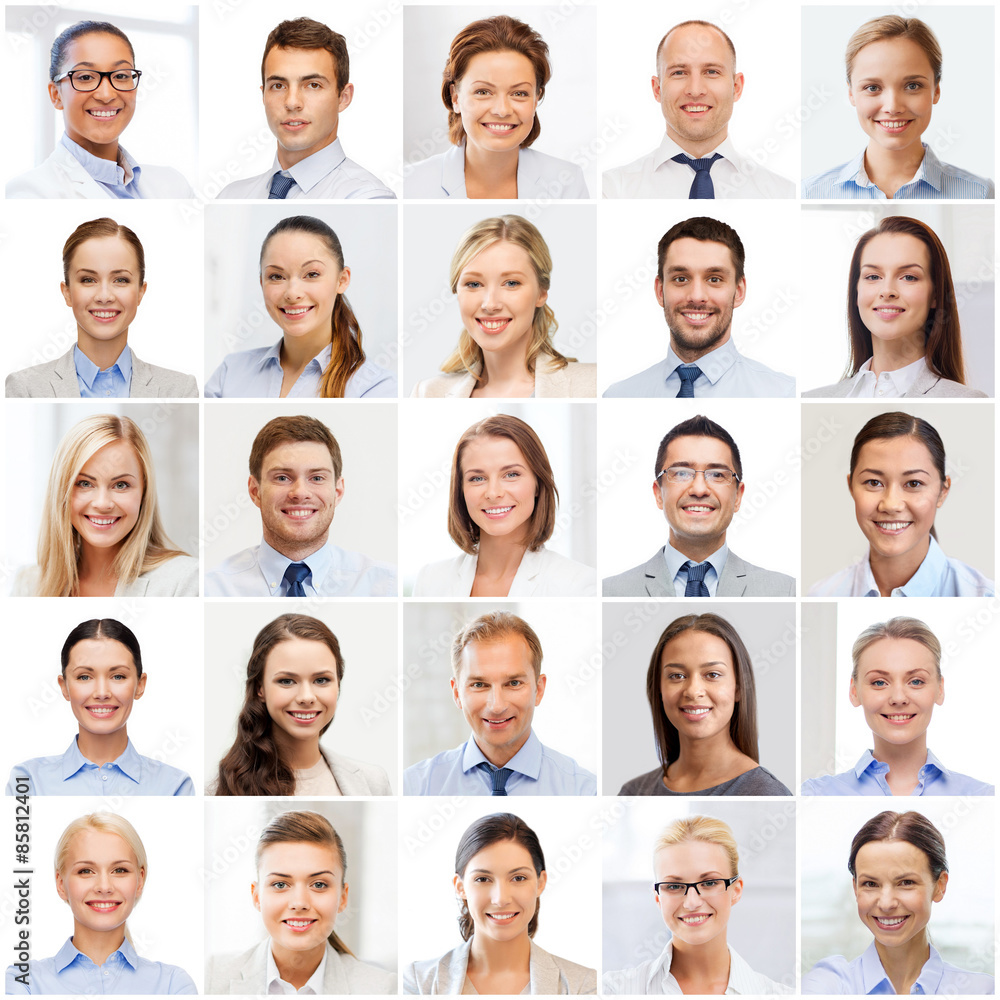 collage with many business people portraits collage with many business people portraits