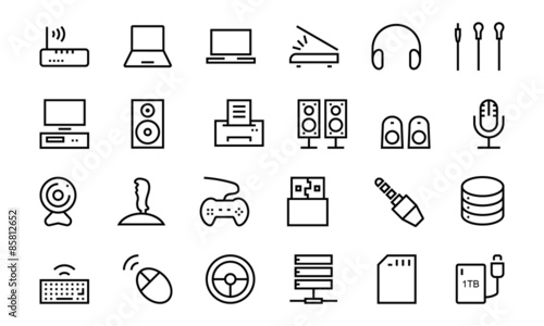 Computer Hardware Vector Line Icons 2
