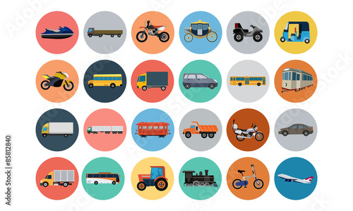 Flat Transport Icons 4
