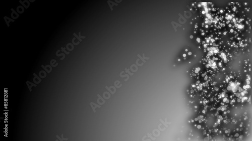 Looped dark gray background with animated bright particles with shadow