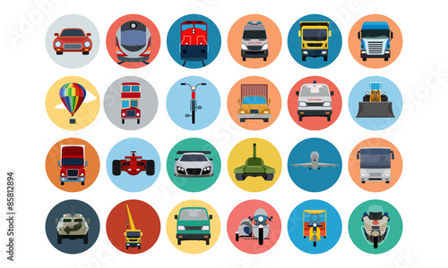 Flat Transport Icons 2
