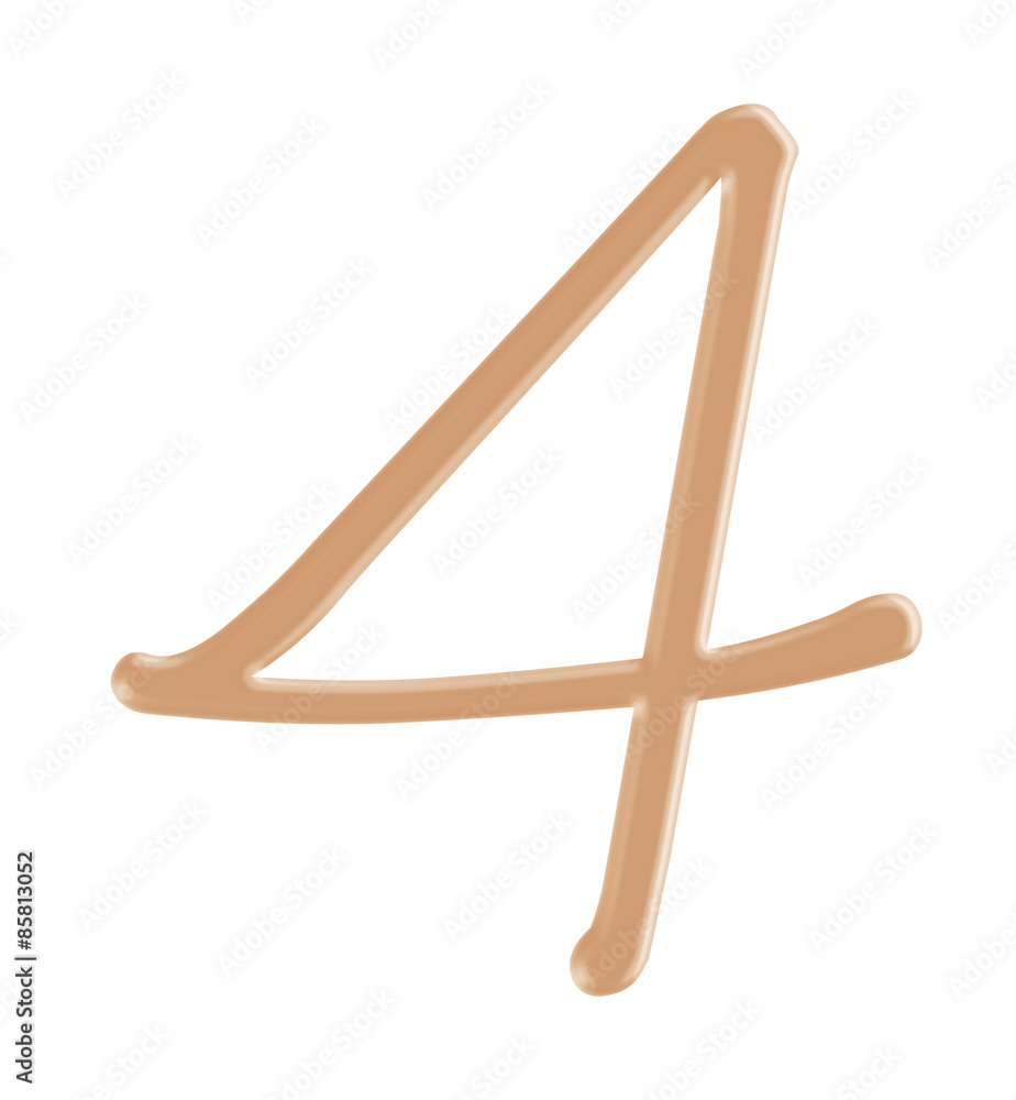 Makeup foundation cream nude shades in number 4 character style on isolated background. Makeup foundation cream nude shades in number 4 character style on isolated background.
