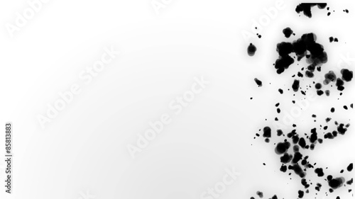 Looped white background with slowly moving particles on the right