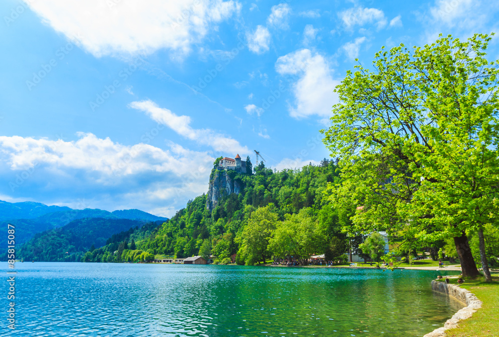 Lake Bled in spring, Slovenia, Europe.