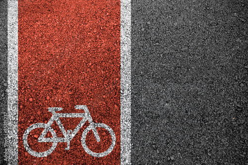 Obraz na plátne Bike lane asphalt texture