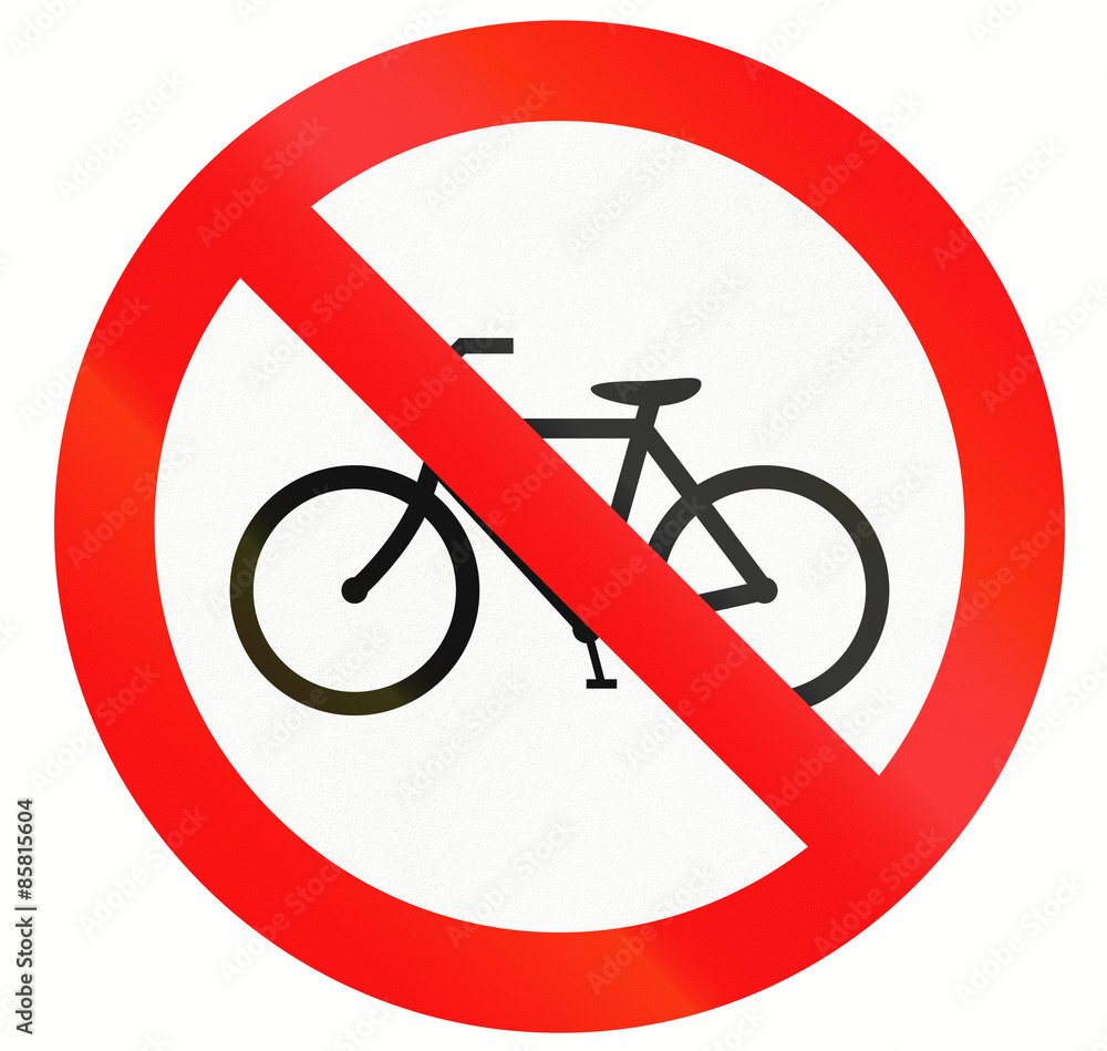 Indonesia traffic sign prohibiting thoroughfare of bicyles Indonesia traffic sign prohibiting thoroughfare of bicyles