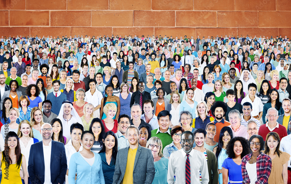 Obraz premium Large Group of Diverse Multiethnic Cheerful Concept