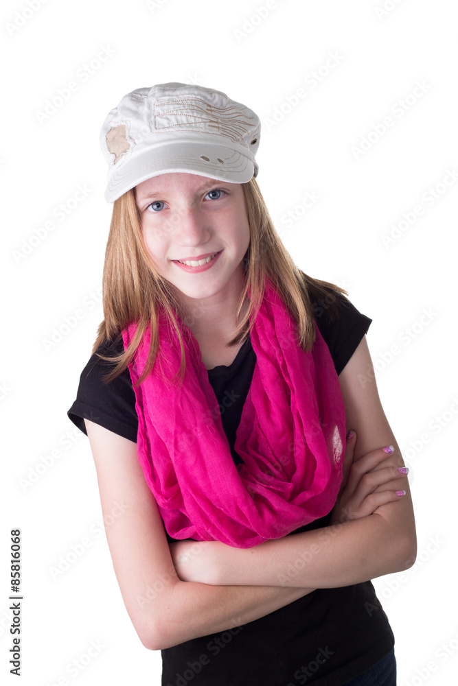 Confident preteen isolated on white Confident preteen isolated on white